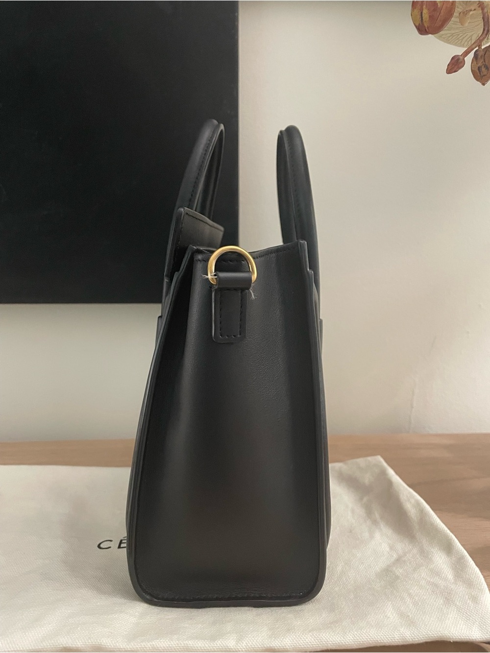 Celine Black smooth calfskin nano Luggage Crossbody with Gold Hardware - Picture 3 of 13